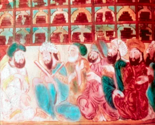 Scholars in the Abode of Wisdom, en vetenskapsakademi, Bagdad, Irak, 1300-talet