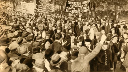 Skotska marscher, medeltestprotester, Hyde Park, London, 1932, 1933.