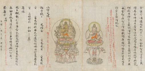 Rulla från Compendium of Iconographic Drawings Zuzosho, sent 1100-tal.