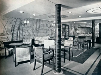 Andra klass rökrum ombord på Victoria, 1931