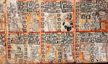 Avsnitt från Maya Troano Codex, 1400-talet