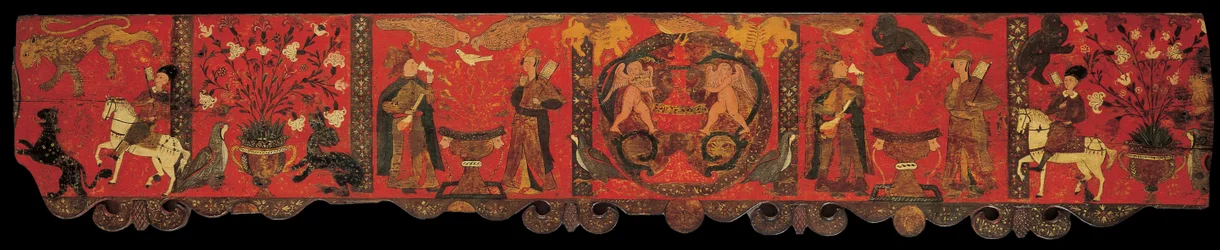 Sektion av träpanel med dekorativ målning, 1770-1780-tal