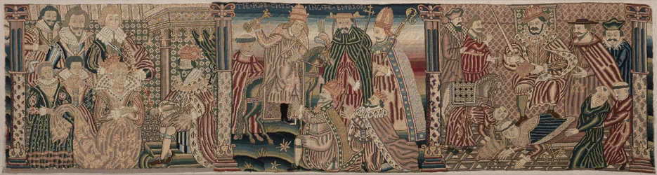 Sektioner av en broderad fris, 1625-1649.