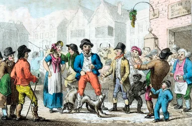 Säljer en hustru till högstbjudande, 1816