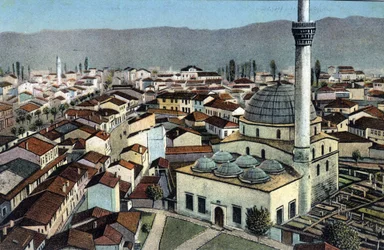 Serbien, Monastir: utsikt över en moské, Monastir kallas desormais Bitola och ligger i Macedoine - Vykort 1914-1918