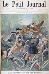 Allvarlig olycka orsakad av cyklar, Paris, 1900