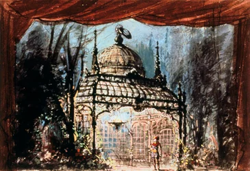 Scenografi för Mozarts Trollflöjten, 1863