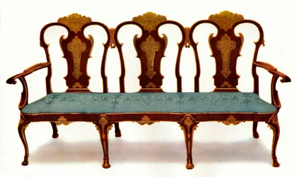 Soffa av Walnut and Gesso, 1930.