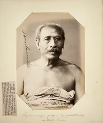 Seumanutafa, från Apia. Den största hövdingen i Upolu, Samoa (albumtryck)