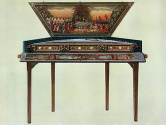 Dulcimer från 1600-talet från H. Boddingtons samling, 1948