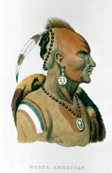 Sewessissing, chef för Iowa Indians North American Plains Indians, 1837
