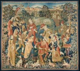 Herdar i en runddans, omkring 1500.