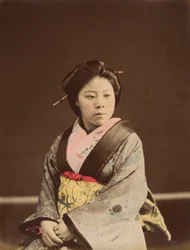 Shin, en välkänd tehusflicka i Yokohama, 1870-talet.