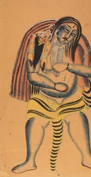 Shiva bär liket av Sati, ca. 1865-75.