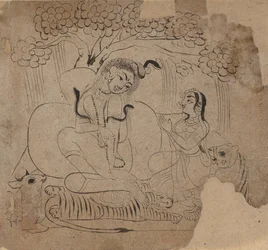 Shiva och Parvati, 1800-talet.