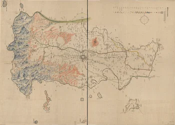 Visar berg, floder, städer, byar, marknader, tempel och vägar i Anyang County, Henan-provinsen. Relief visad bildmässigt. Tillgänglig även via Library of Congresss webbplats som en rasterbild. Tidigare anropsnummer: G7823.A77 1910 .A5 Vault Föregående