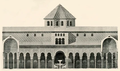 Side Elevation of the Court of the Lions and Fountain, 1800-talet, 1907.
