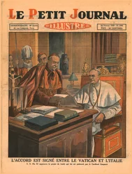 Undertecknande av avtalet mellan Vatikanen och Italien, 1929.