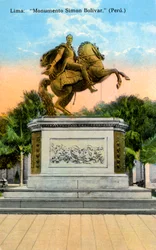 Simon Bolivar-monumentet, Lima, Peru, tidigt 1900-tal