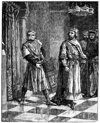 Simon de Montfort grälar med Henrik III, 1257, c1880