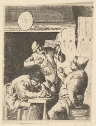 Sångare som står mellan två rökare, 1610-85.