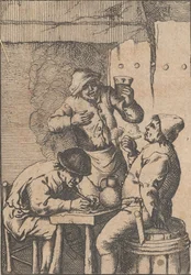 Sångare som står mellan två rökare, 1610-85.