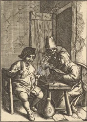 Sjungande par och violin, 1610-85.