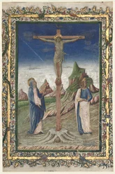 Single Leaf from a Missal: The Crucifixion, sent 1400-tal.