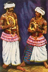 Singalesiska djävulsdansare från Ceylon, c1928.