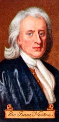 Sir Isaac Newton, hämtat från en serie cigarettkort, 1935