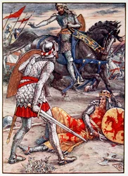 "Sir Lancelot förbjuder Sir Bors att döda kungen", 1911