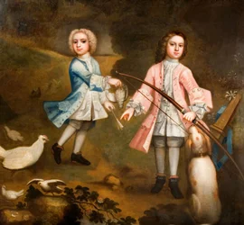 Sir Lister och Sir Charles Holte som pojkar, 1750.