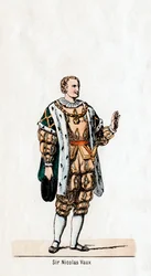 Sir Nicholas Vaux, kostymdesign för Shakespeares pjäs, Henry VIII, 1800-talet
