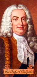 Sir Robert Walpole, hämtat från en serie cigarettkort, 1935