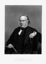Sir Rowland Hill, brittisk lärare, broschyr och skapare av penny porto, 1800-talet