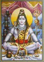 Sittande Shiva-bild, Rishikesh, Indien