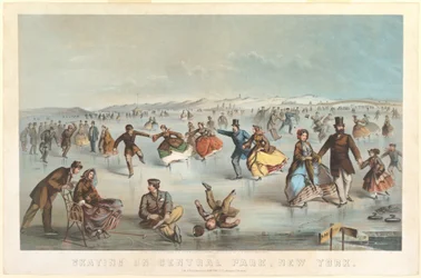 Skridskoåkning i Central Park, New York, 1861.