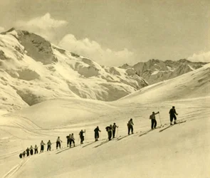 Skidlektion, Arlberg, Österrike, c1935.
