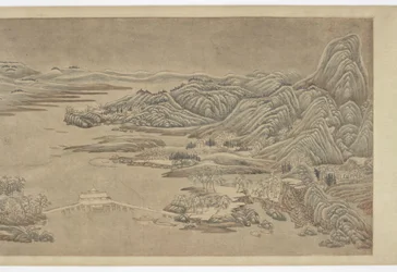 Snöröjning på berg och floder, efter Wang Wei, 1500-1600-talet.