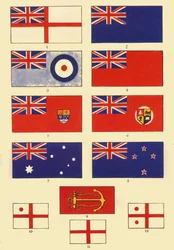 Några flaggor från Storbritannien och Samväldet, ca 1948