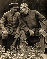 Sovjetledaren Josef Stalin och författaren Maksim Gorkij, Moskva, Sovjetunionen, 1931.