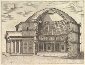 Pantheon, bortbruten för att visa interiören, 1553