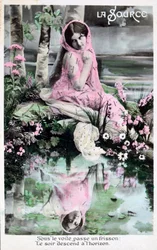 Vår, vintage franskt vykort, c1900