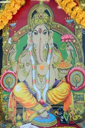 Sri Tende Yuttapani-templet. Ganesh. Målning. Ho Chi Minh City. Vietnam