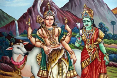 Sri Vadampathira Kaliamman Hindu Temple. Shiva och Parvati. Singapore