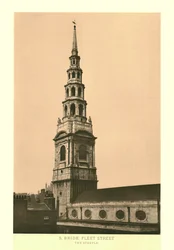 St Bride, Fleet Street, The Steeple, mitten av slutet av 1800-talet.