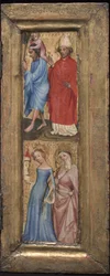 St. Christopher och St. Erasmus, St. Barbara och ett annat kvinnligt helgon, ca. 1424.