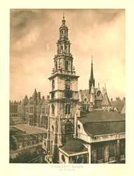 St Clement Danes, The Steeple, mitten av slutet av 1800-talet.