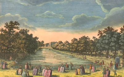 St James Park & Buckingham House, c1763.