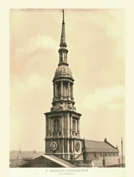 St Leonard, Shoreditch, The Steeple, mitten av slutet av 1800-talet.